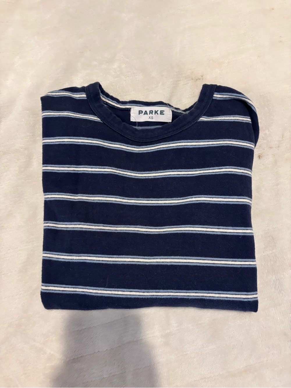 Parke Navy Striped Long Sleeve Tee